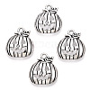 Tibetan Style Halloween Pumpkin Jack-O'-Lantern Alloy Pendants TIBEP-Q050-07AS-1