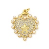 Rack Plating Brass Pave Cubic Zirconia Pendants KK-G513-31G-1