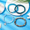 Synthetic Chrysocolla & Quartz Crystal & Glass & Alloy Beads Bracelets BJEW-JB10987-2