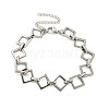 Non-Tarnish 304 Stainless Steel Rhombus Link Chains Bracelets for Men & Women BJEW-D042-03P-1