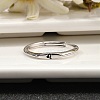 Rhodium Plated 925 Sterling Silver Adjustable Rings RJEW-S397-01P-07-2