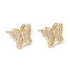 Butterfly Sparkling Cubic Zirconia Stud Earrings for Girl Women EJEW-H126-11G-1