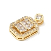 Rack Plating Brass Micro Pave Cubic Zirconia Pendants KK-A224-20G-03-2