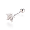 Anti-Tarnish Rhodium Plated 925 Sterling Silver Barbell Cartilage Earrings STER-I018-03P-4