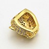 CZ Brass Micro Pave AAA Cubic Zirconia 3D Leopard Head Beads ZIRC-L012-09-NR-3