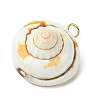 2Pcs 2 Colors Natural & Synthetic Shiva Eye Shell Pendants PALLOY-JF03383-4