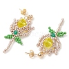 Glass Seed Beads Dangle Stud Earrings EJEW-MZ00326-5