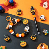 6Pcs 6 Styles Halloween Theme Silicone Focal Beads SIL-TA0002-44-7