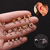 316L Surgical Stainless Steel Micro Pave Clear Cubic Zirconia Snowflake Cartilage Earrings WGCF17E-18-1