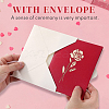 Rectangle 3D Rose Pop Up Paper Greeting Card FIND-WH0152-117-5