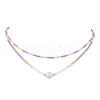 Glass Beaded Double Layer Necklaces NJEW-MZ00070-03-2