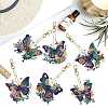 6Pcs Butterfly DIY Diamond Painting Keychain Kit PW-WG89143-01-4