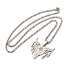 Punk Style 304 Stainless Steel Laser Cut Cattle Head Pendant Box Chain Necklaces for Women Men NJEW-E156-04P-4