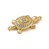 Brass Pave Clear Cubic Zirconia Sea Animal Connector Charms KK-N254-128G-2