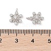 Rhodium Plated 925 Silver Pave Clear Cubic Zirconia Snowflake Charms STER-O006-03P-3