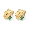 Brass & Glass & Plastic Stud Earrings EJEW-D302-03G-02-2