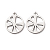 Hollow 304 Stainless Steel Pendants STAS-C176-04P-1