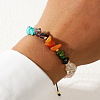 Colorful Stone Chip Braided Beaded Chakra Adjustable Bracelets for Fall and Winter Fashion Gift FJ4689-3