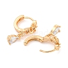 Brass Micro Pave Clear Cubic Zirconia Hoop Earrings EJEW-A107-10B-KCG-2