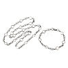 304 Stainless Steel Heart Link Chain Bracelet & Necklace Jewelry Sets SJEW-L199-08P-4