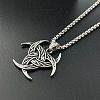 Viking Men's Triple Horn of Odin 304 Stainless Steel Pendant Necklaces FR0632-1