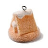 Christmas Flocky Opaque Resin Pendants LS-RESI-F062-04F-2
