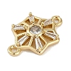 Brass Clear Cubic Zirconia Connector Charms KK-I719-02G-2