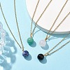 Round Gemstone Pendant Necklaces NJEW-JN04718-02-2