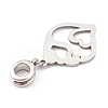 304 Stainless Steel European Dangle Charms PALLOY-JF00624-02-3