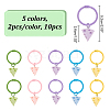10Pcs 5 Colors Resin Cheese Pendant Locking Stitch Markers HJEW-AB00679-2