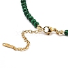 Synthetic Malachite Rectangle & Shell Beaded Necklaces NJEW-M206-01G-01-1-3