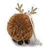 Christmas Themed Plush & Wood Deer Ball Pendant Decoration HJEW-E008-01D-3