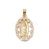 Brass Cubic Zirconia Pendants KK-Z050-19G-02-1