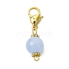 6Pcs Round Natural Rose Quartz & Amazonite & Quartz & Carnelian & White Jade Pendant Decorations HJEW-JM02857-4