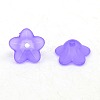 Chunky Indigo Transparent Frosted Flower Acrylic Beads X-PL560-13-1