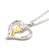 Heart with Word Best Wishes Zinc Alloy Pendant Necklaces for Christmas NJEW-M203-02B-GP-2