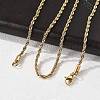 Ion Plating(IP) 304 Stainless Steel Rope Chain Necklaces STAS-M174-009G-2
