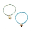 2Pcs Glass Seed Beaded Stretch Bracelets Set BJEW-JB08088-02-4