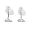 Anti-Tarnish Rhodium Plated Windmill 999 Fine Silver Stud Earrings for Women EJEW-S215-10P-2