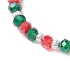 Christmas Bell Glass Beaded Stretch Bracelets BJEW-JB11188-4