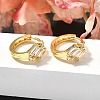 Brass Micro Pave Clear Cubic Zirconia Hoop Earrings EJEW-C126-12G-4