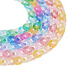 5Strands 5 Colors Transparent Acrylic Handmade Curb Chain AJEW-TA0001-15-5
