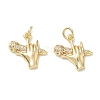 Brass Micro Pave Cubic Zirconia Pendants KK-T085-19A-G-1
