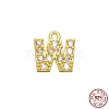 Real 18K Gold Plated 925 Sterling Silver Micro Pave Clear Cubic Zirconia Charms STER-P054-10G-W-1