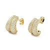 Rack Plating Brass Micro Pave Cubic Zirconia Stud Earring EJEW-C081-34G-1