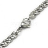 Tarnish Resistant Trendy Men's 201 Stainless Steel Chain Curb Necklaces NJEW-L043-40P-3