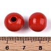 Spray Painted Round Natural Schima Wood Beads WOOD-A018-12mm-07-3