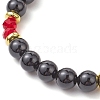 Natural Amethyst and Natural Black Onyx Stretch Bracelets BJEW-JB11113-4