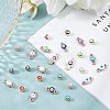 48Pcs 8 Colors Evil Eye Alloy Enamel European Beads ENAM-NB0001-50-3
