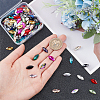 Fingerinspire 128Pcs 16 Colors Glass Rhinestone Cabochons RGLA-FG0001-17-3